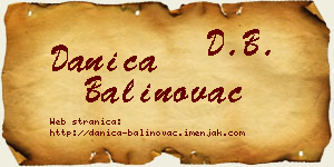 Danica Balinovac vizit kartica